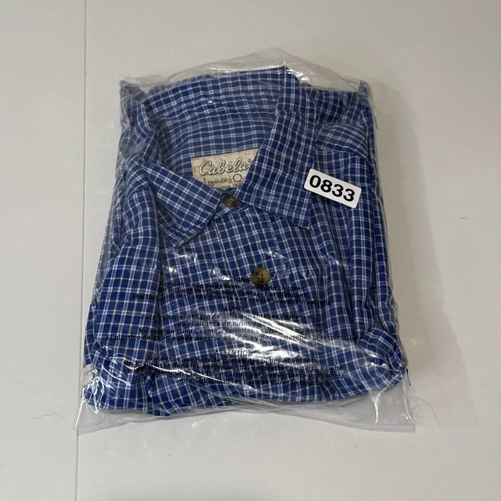 Cabelas Blue Long Sleeve Shirt Button Up‎ Size M